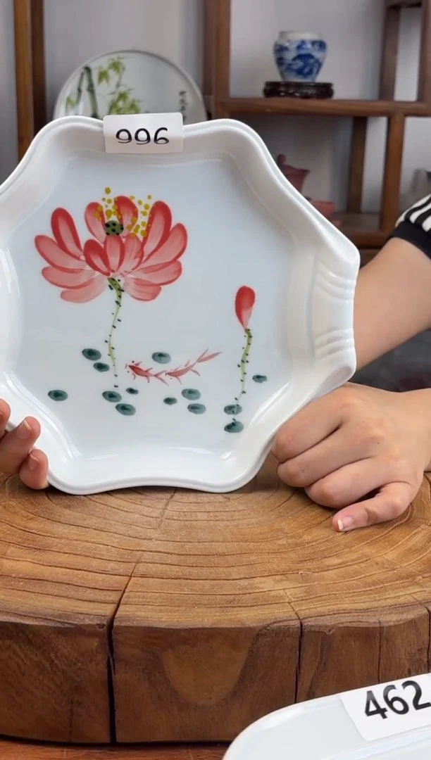 瓷片国韵瓷坊-手工手绘八方盘996