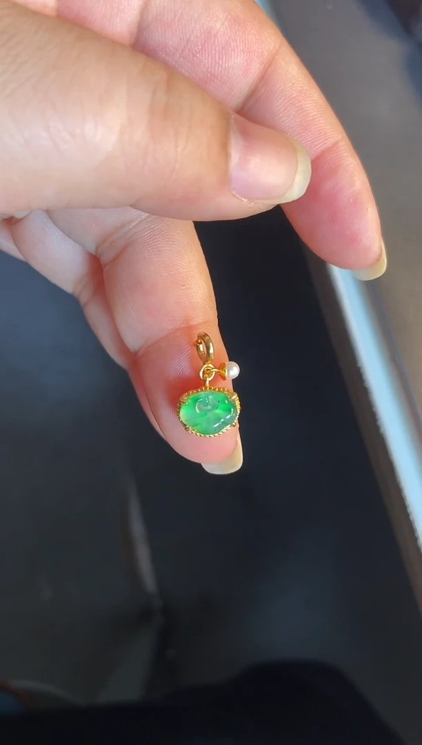 吊坠(不含链)银S925镶嵌翡翠1