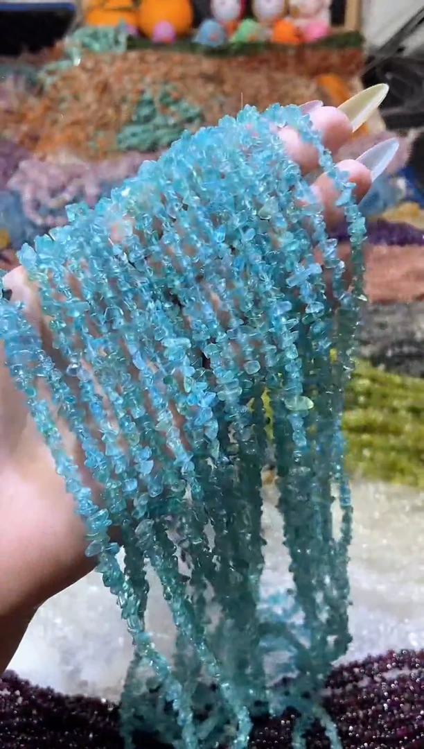 水晶珠宝半成品未镶嵌小蓝磷灰