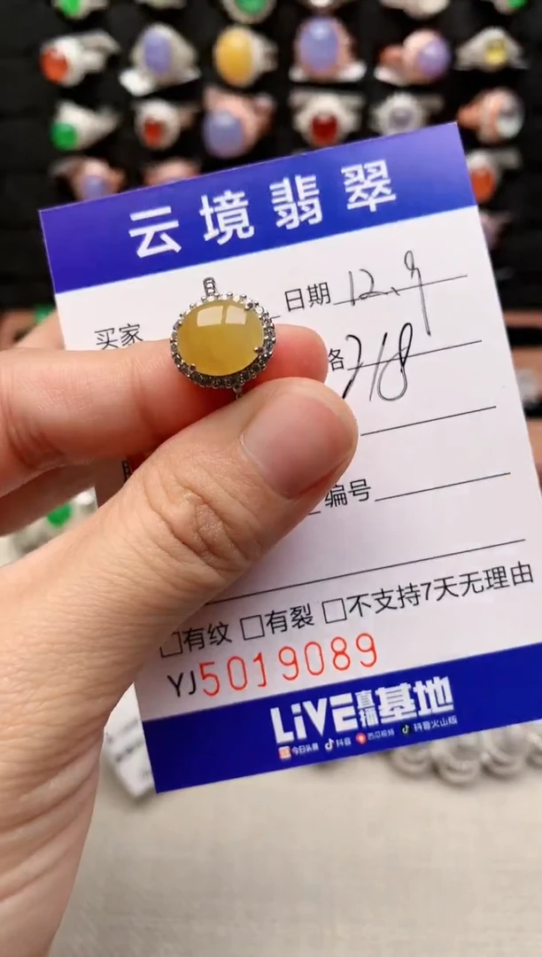 银S925镶嵌戒指翡翠9089