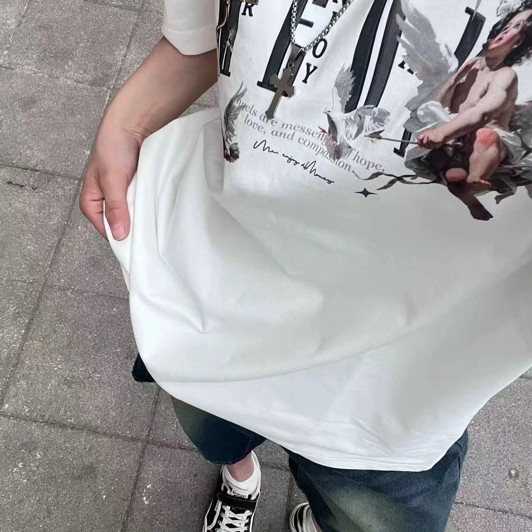 【PC】潮牌M家丘比特和平鸽百棉短袖 男女同款