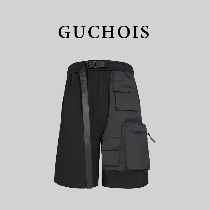 GUCHOIS【黑武士 100%纯棉】 2024夏季新款短裤男士休闲五分裤GU143
