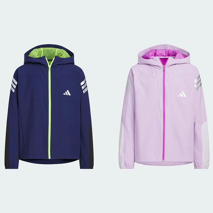 adidas阿迪达斯儿童上装舒适休闲百搭拉链夹克外套KC2529、KC2530