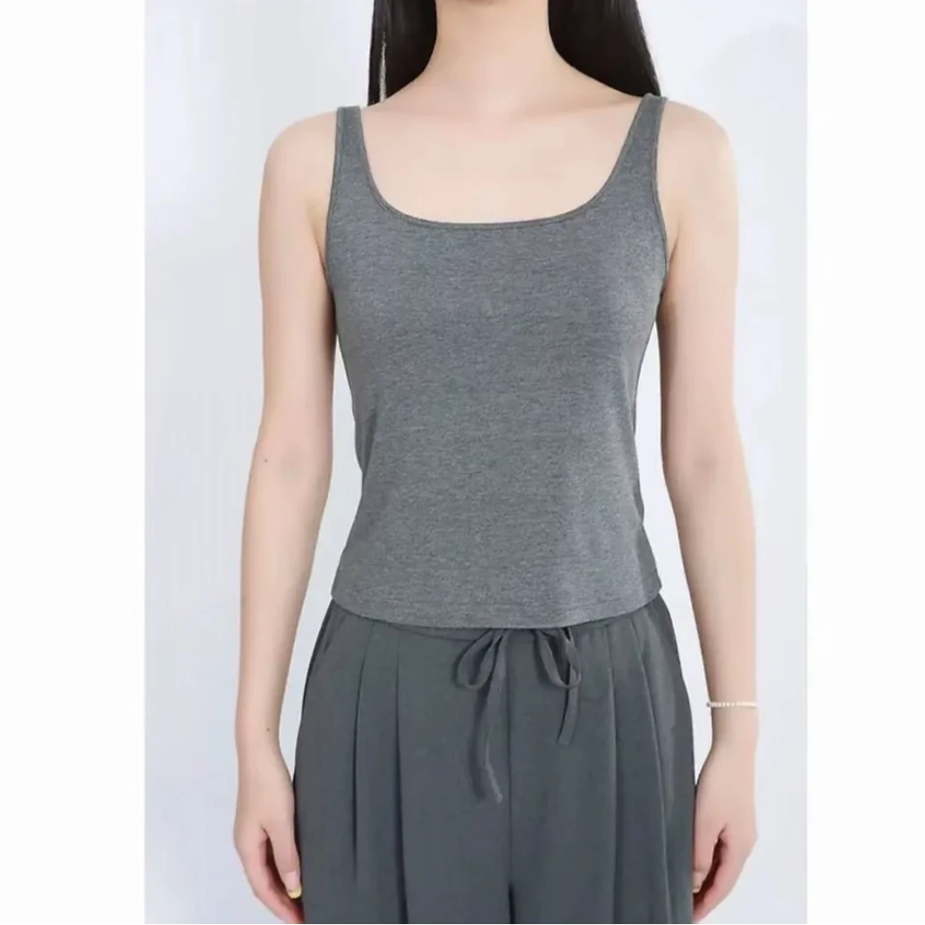 GIRDEAR/哥弟时尚风极简风背心女士薄透吊带修身女士无袖 130074