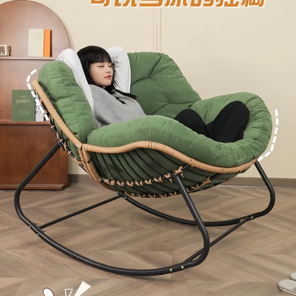 轻奢客厅创意阳台躺椅北欧椅子家用简约个性榻榻米旋转极简单人椅