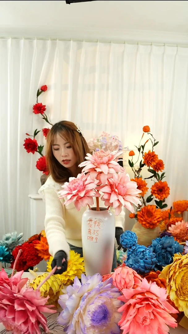 永生洋蓟 霸王花3个头甜蜜粉【叶片微瑕】A14