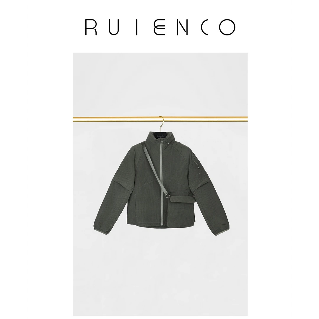 我是摩羯 徒步夹克 空气感泡泡格纹肌理多功能早秋H型外套