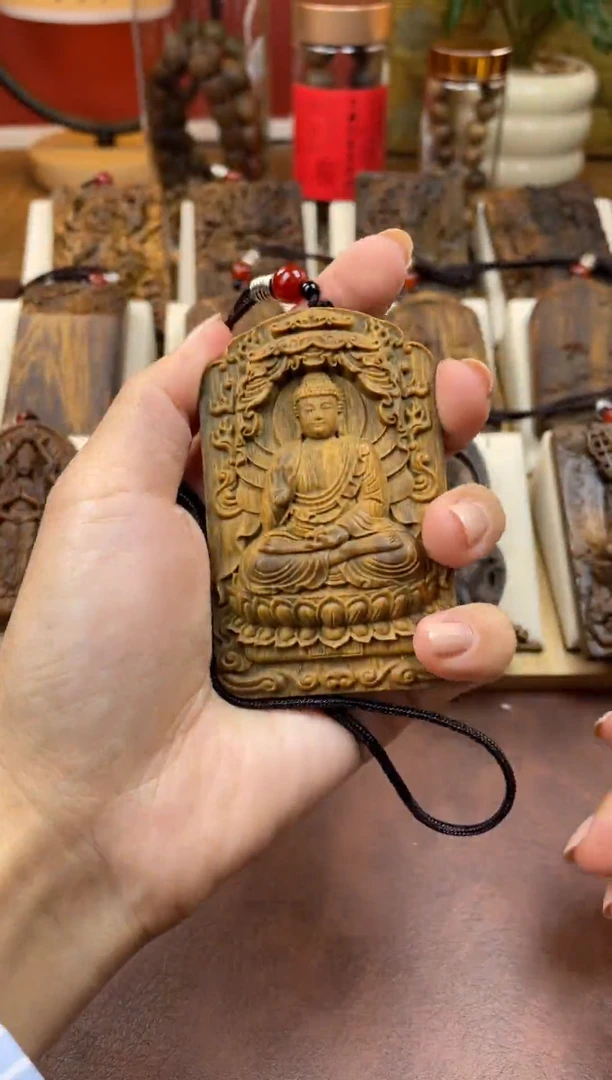 木木雕款芽庄 十二生肖 守护 阿弥托佛 8cm送养香瓶