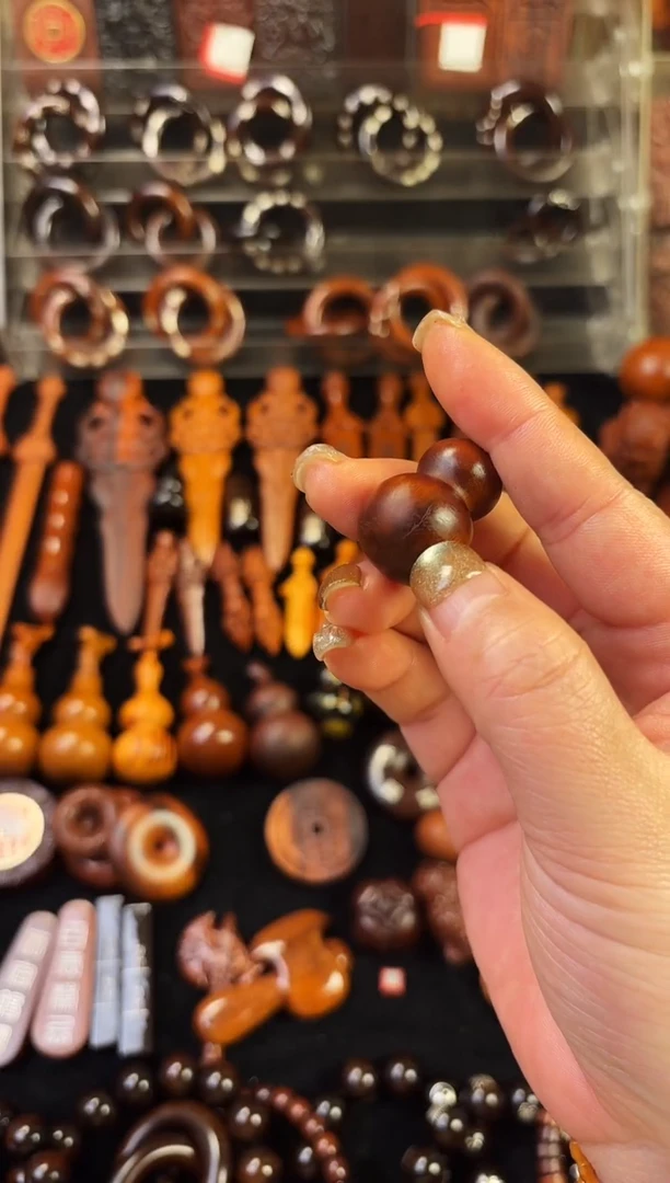 雷枣木老料一体小葫芦  雷裂款