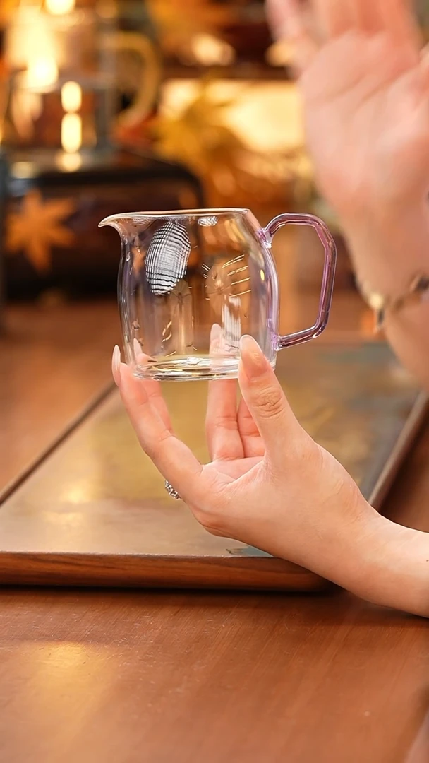 暗香疏影秦权匀杯浅紫+暗香疏影咖皮绒杯垫