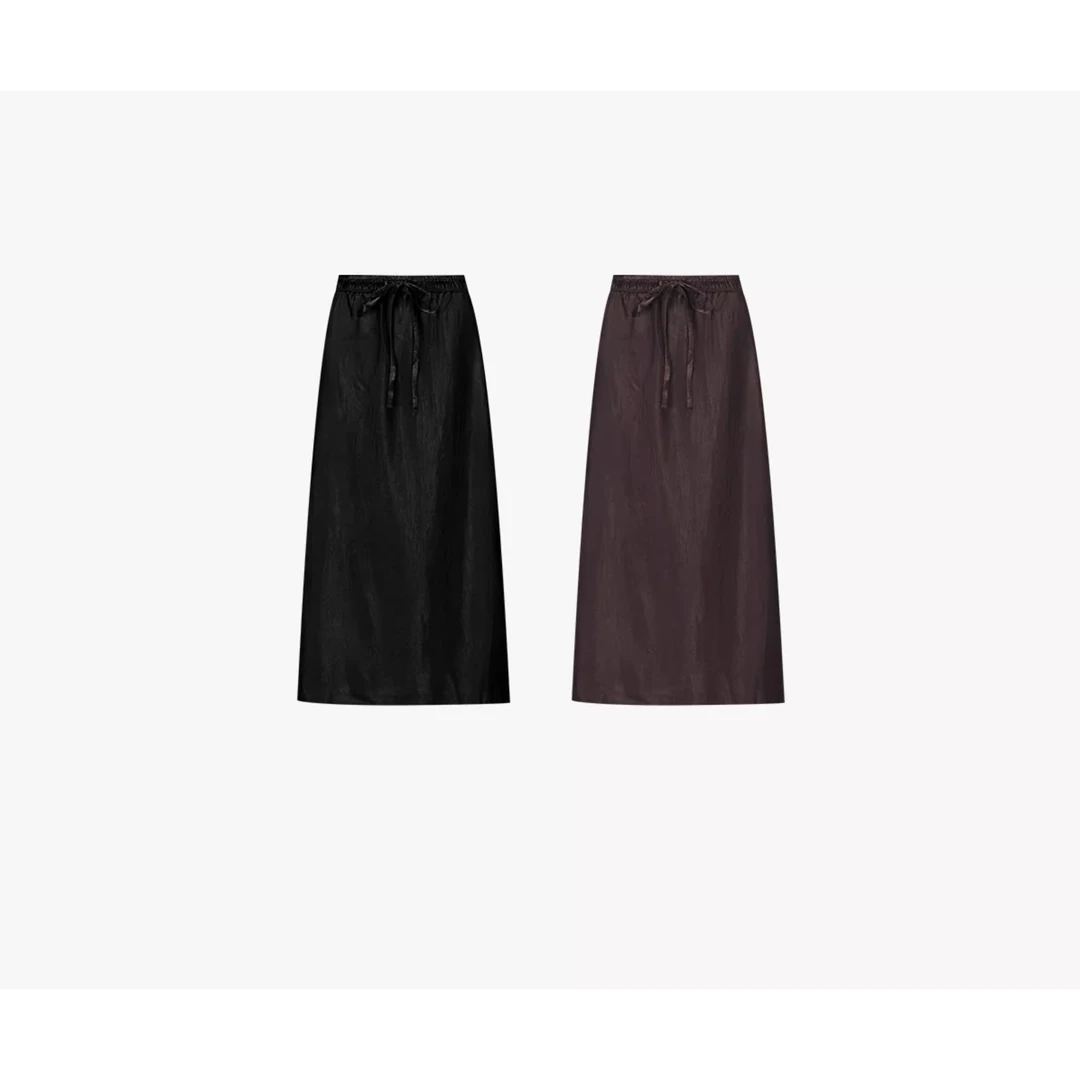 【100醋酸维纳斯半身裙】微皱肌理鎏光珍珠缎松紧腰裙WT42RFU015