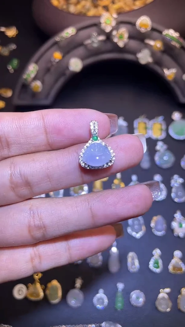 吊坠(不含链)银S925镶嵌翡翠1