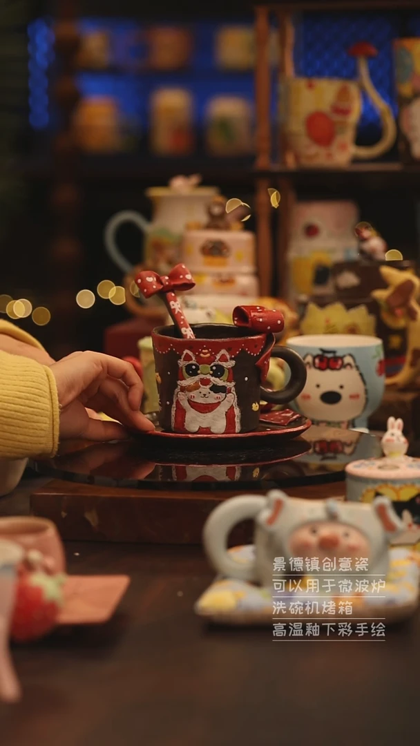 陶瓷景德镇可爱陶瓷釉下彩绘设计师款