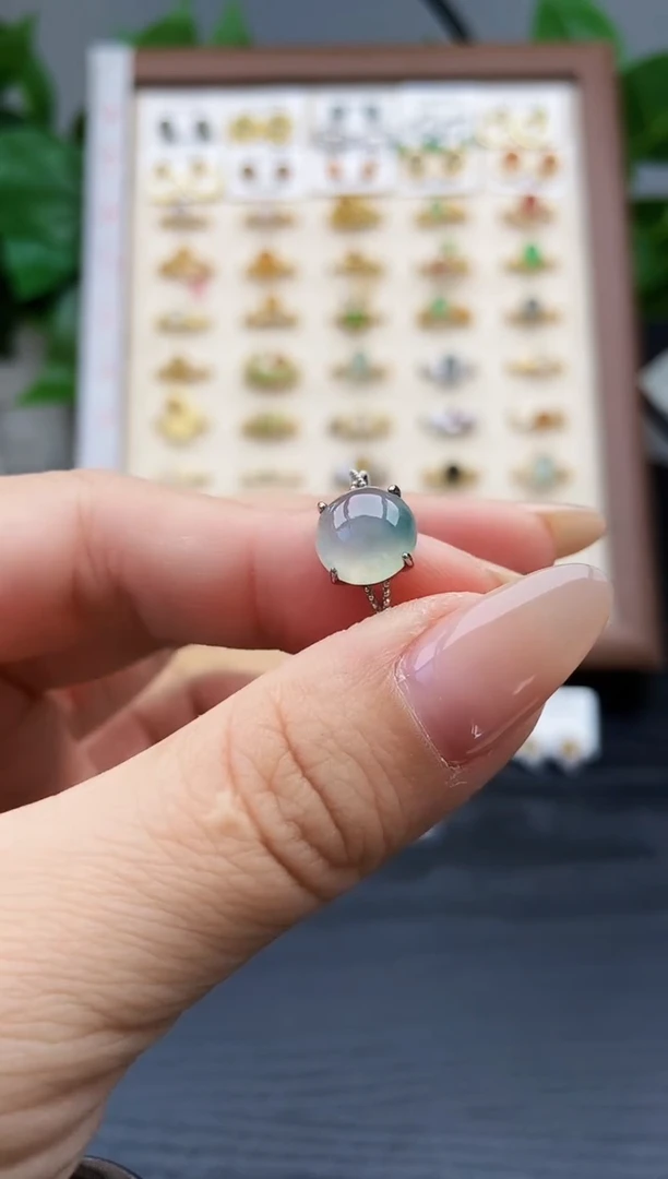 银S925镶嵌戒指翡翠12