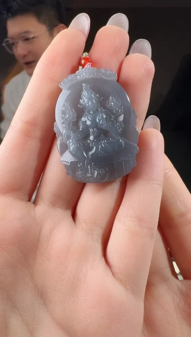 颈饰未镶嵌和田玉观音