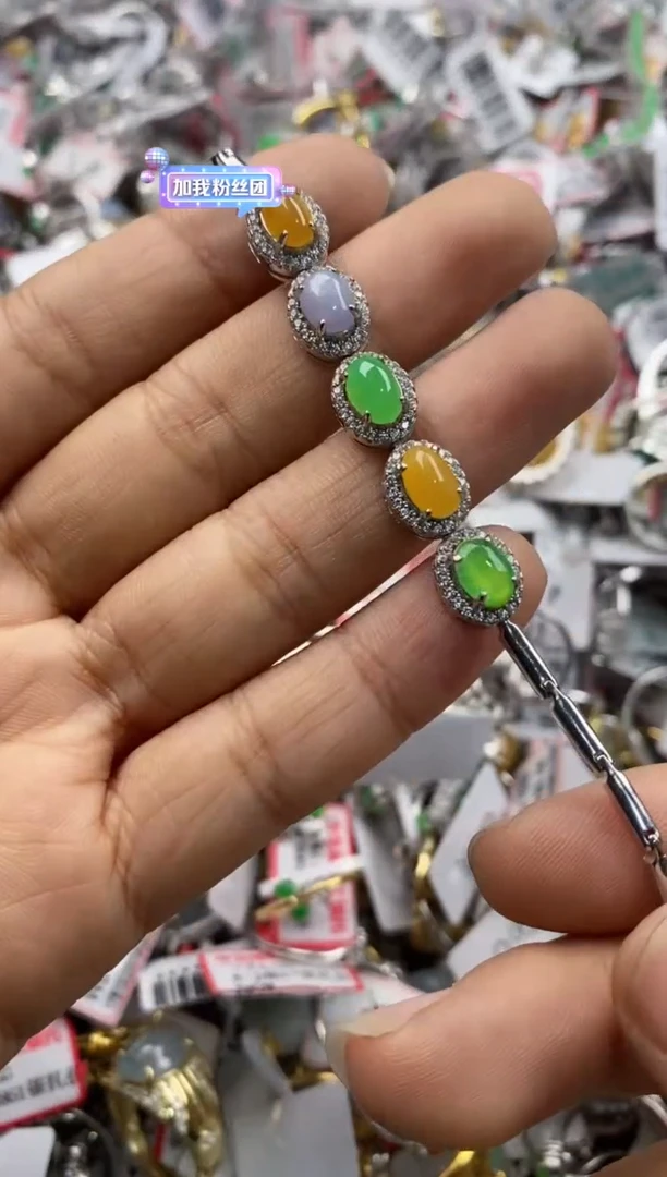 银S925镶嵌戒指翡翠333              9