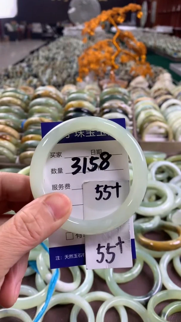 未镶嵌蛇纹石玉手镯3158