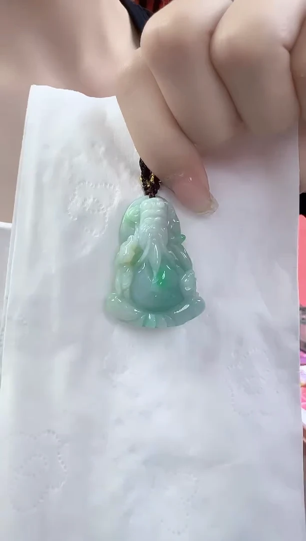 颈饰未镶嵌翡翠孤品财神