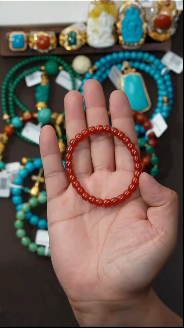 未镶嵌手串南红玛瑙摆**鱼南红手串