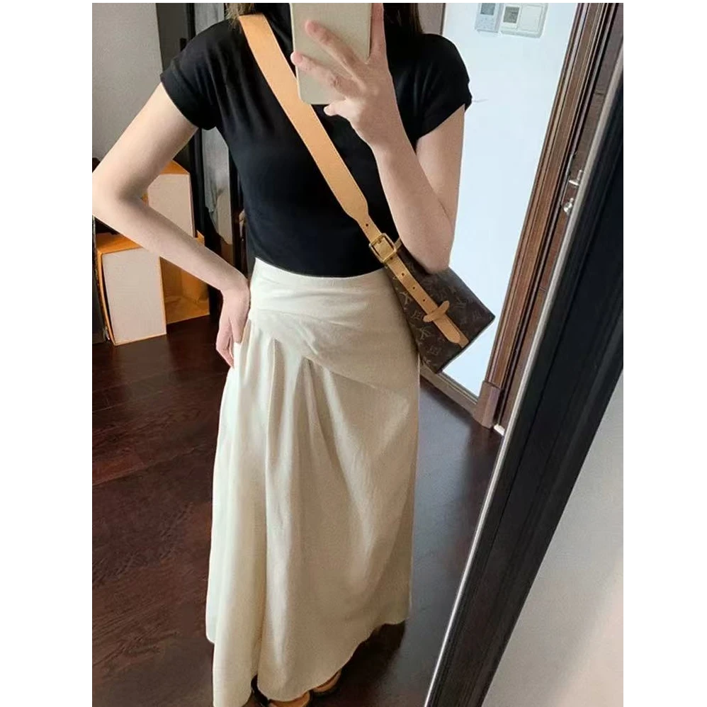 127-小个子气质a字半身伞裙子女2025新款显瘦高腰包臀长裙高级感