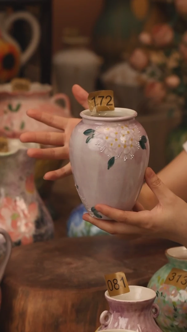 陶瓷172景德镇设计师手作花器摆件侘寂风