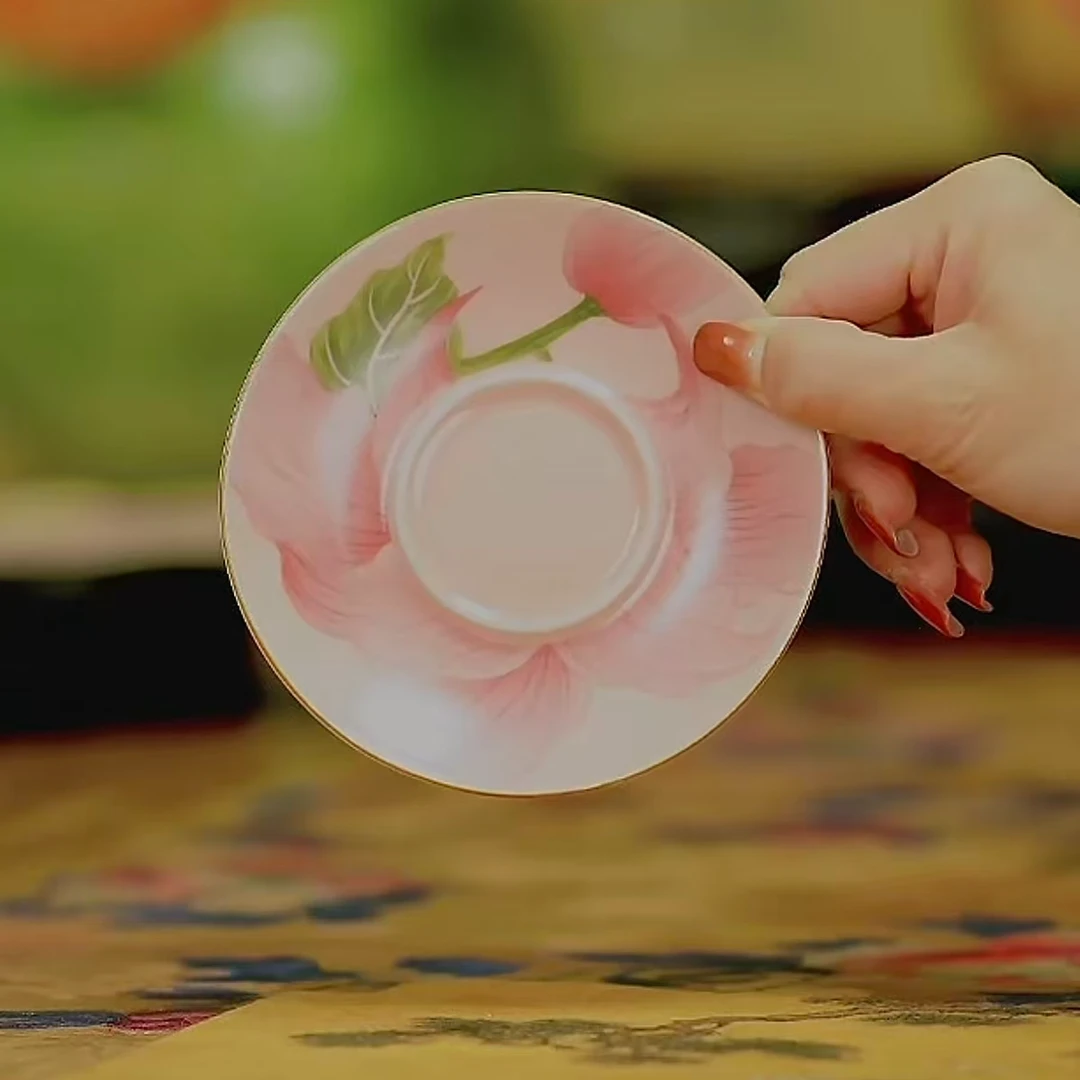 仿宋粉汝窑·百合茶杯垫