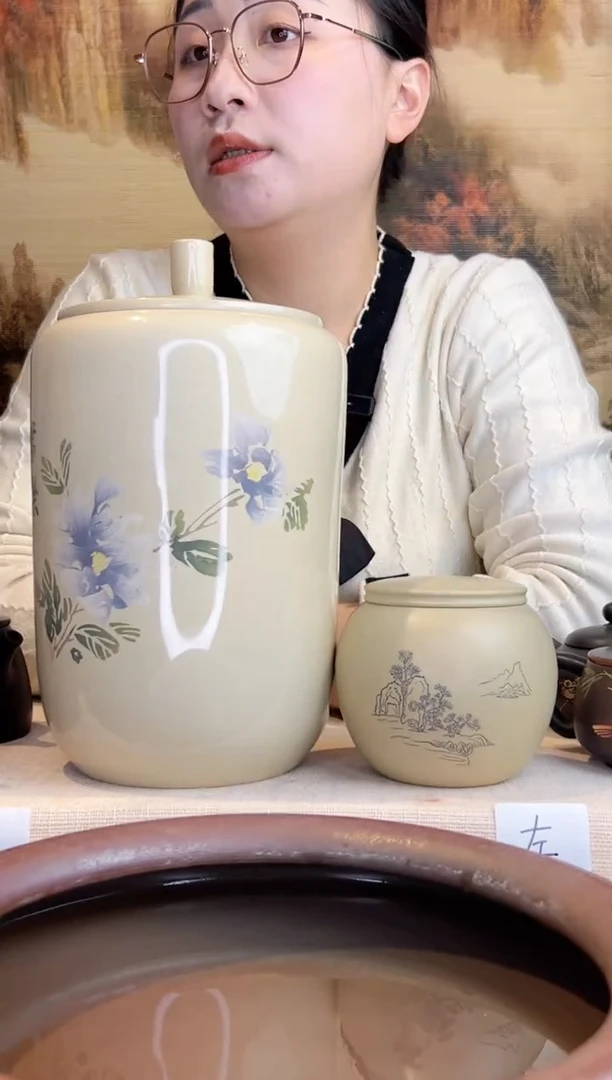 【闪购商品】云南建水紫陶-白泥茶罐2只