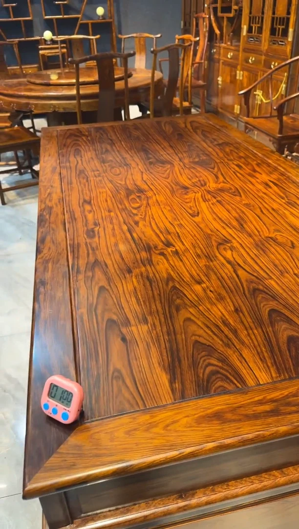 木富**艺办公桌螺穗木艺一物一拍