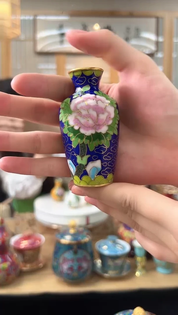 【闪购商品】景泰蓝3寸实地小瓶5只套SDP0002