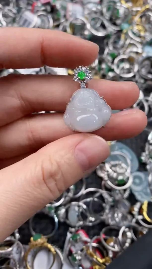 银S925镶嵌戒指翡翠888               1