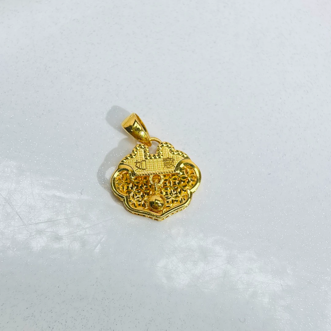 足金999 灵动珠珠 如意祥云锁吊坠