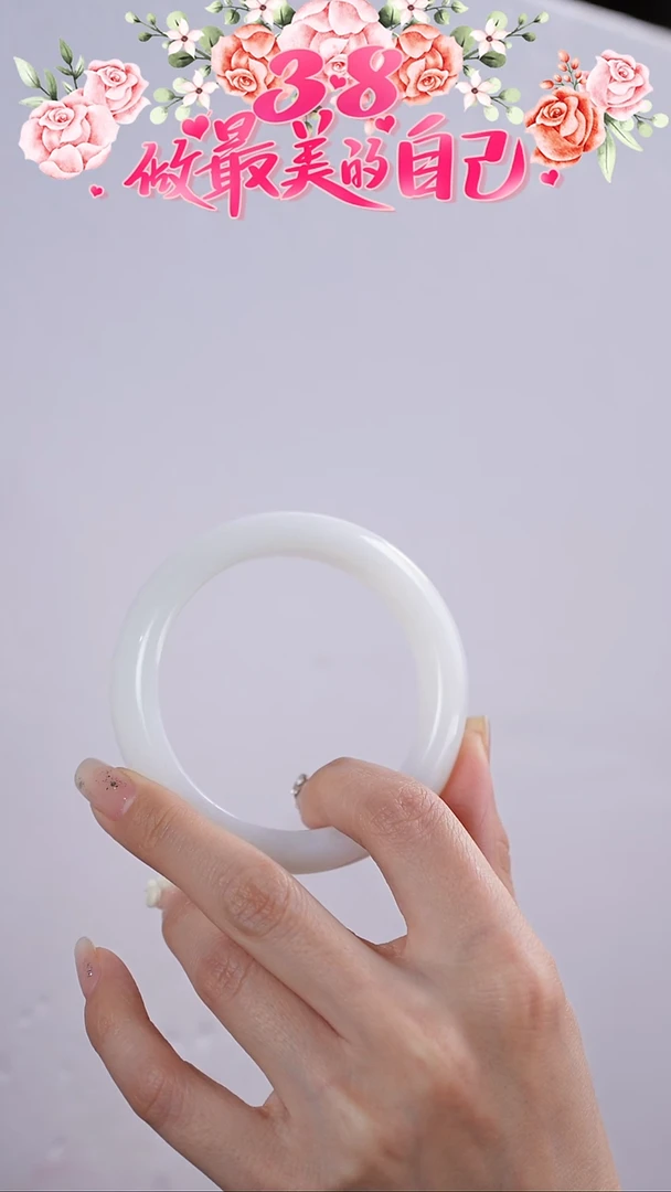 【闪购商品】和田玉手镯未镶嵌56圈口满羊脂白玉-漏