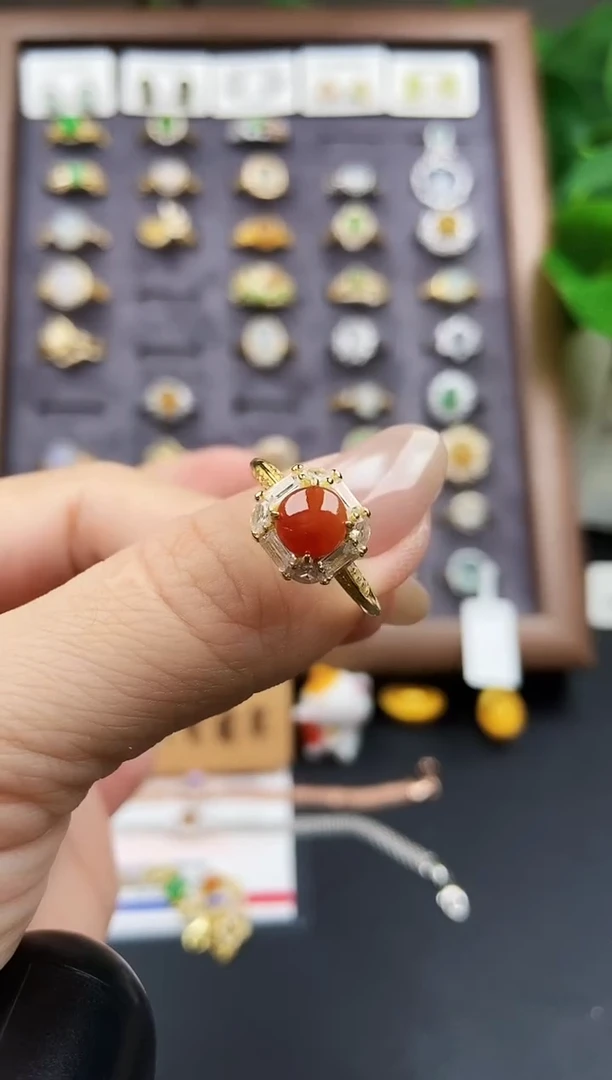 银S925镶嵌戒指翡翠12