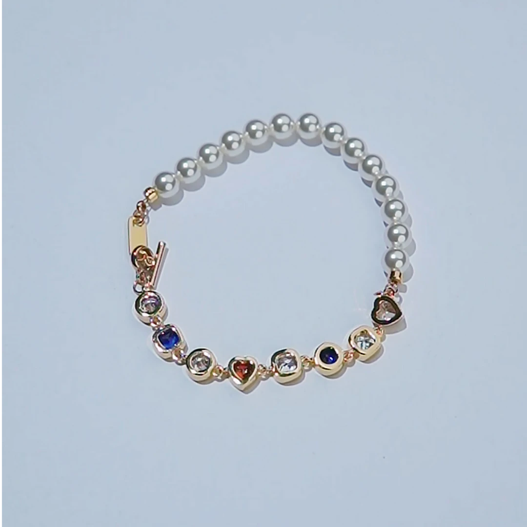 铜合金手链 NL02768B铜合金复古时尚拼接手链