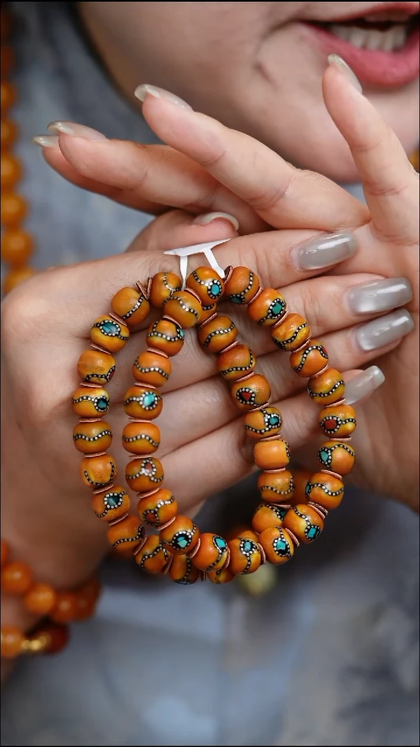 裸石琥珀未镶嵌尼泊尔老型手串 卡10-11左右（多样性发1件）