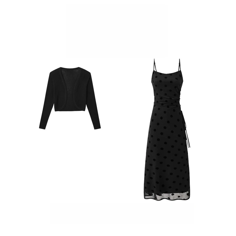 YUNYE/云烨【气质波点】秒变优雅女神的波点裙搭针织开衫两件套