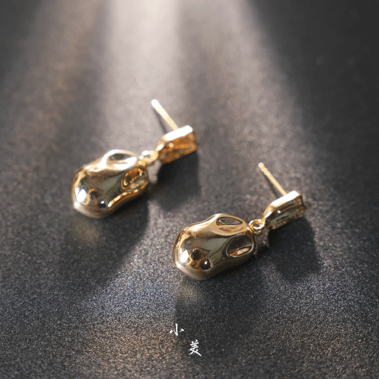 18K金不规则许愿石耳坠耳环 G3973