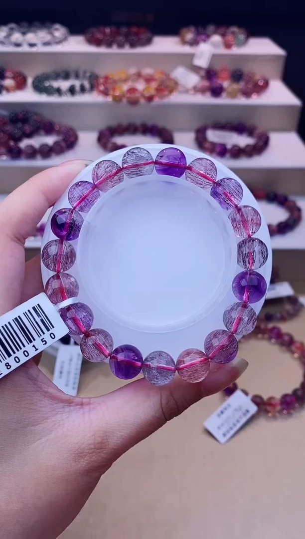 未镶嵌手链水晶黑加仑超七单圈10m+