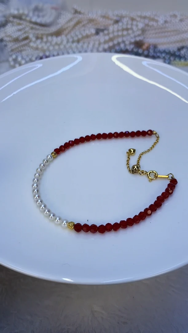 银S925镶嵌手链淡水珍珠S08