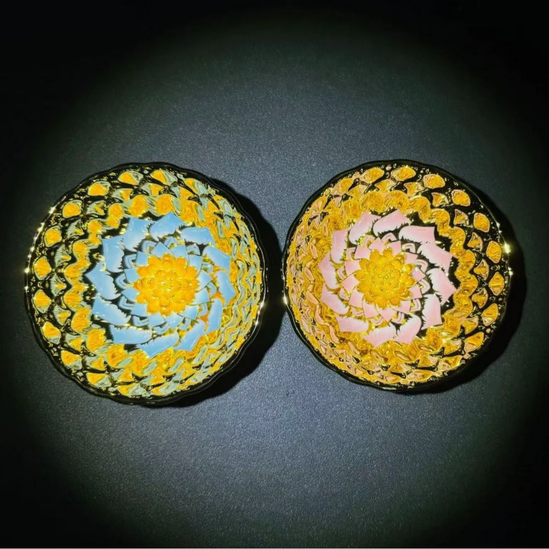 【闪购商品】高端茶器 蓝色妖姬+粉色妖姬（金莲花 对杯）