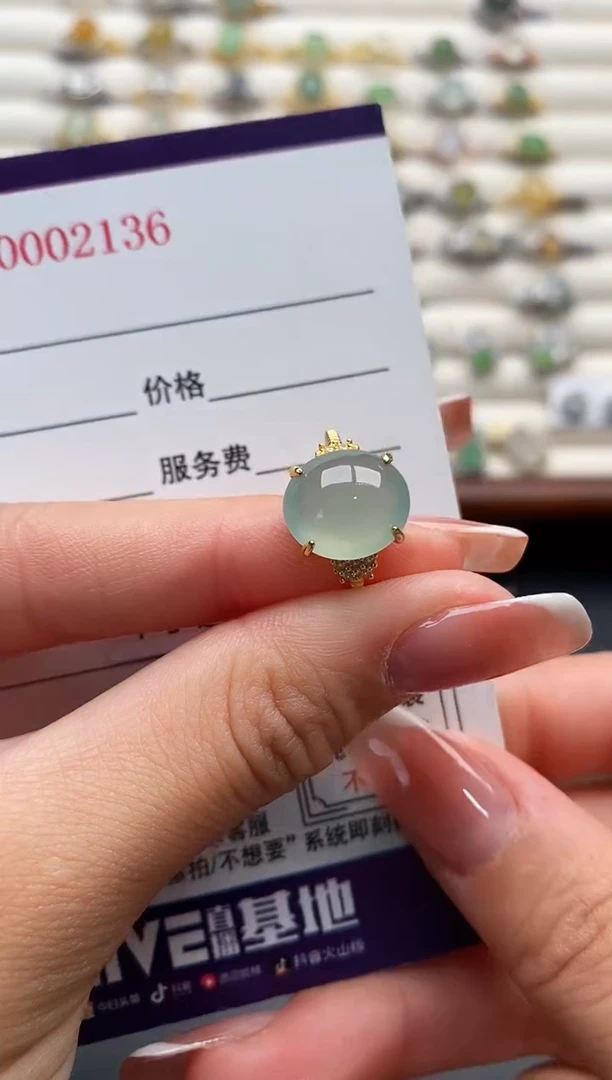 银S925镶嵌戒指翡翠2222222+10