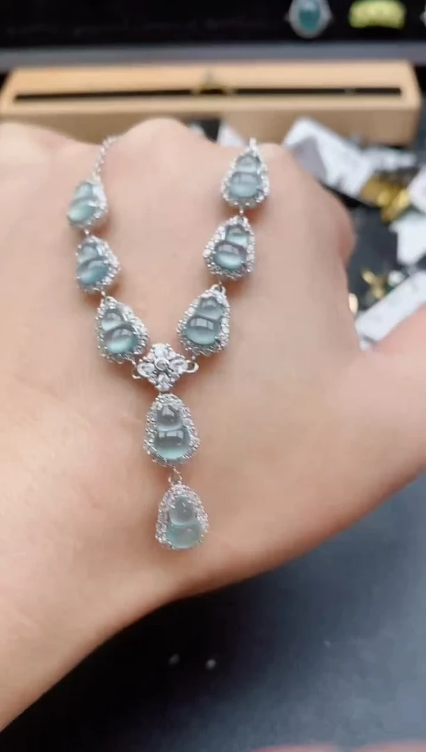 套链银S925镶嵌翡翠1