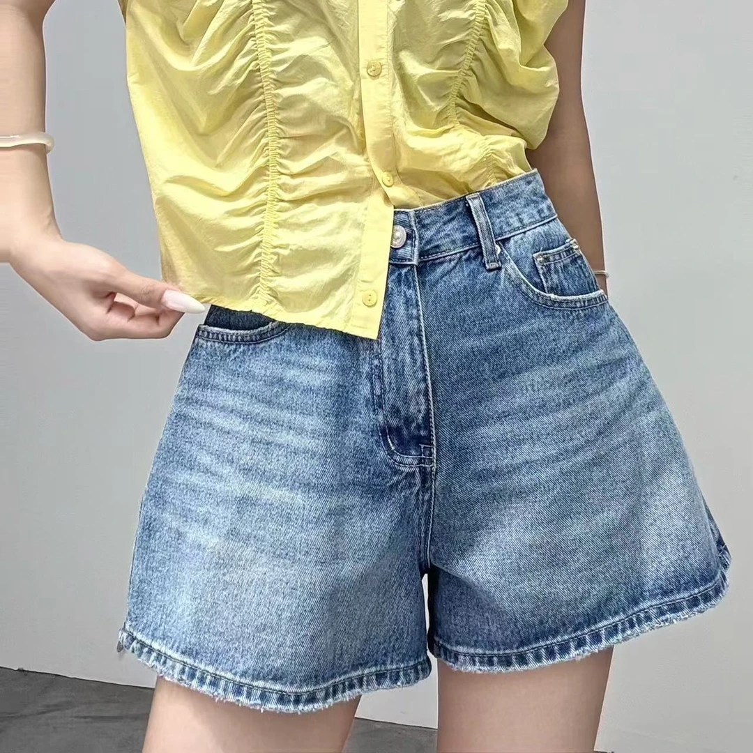 66121#新款牛仔短裤女夏季2025新款修身显瘦百搭A字裤时尚阔腿裤