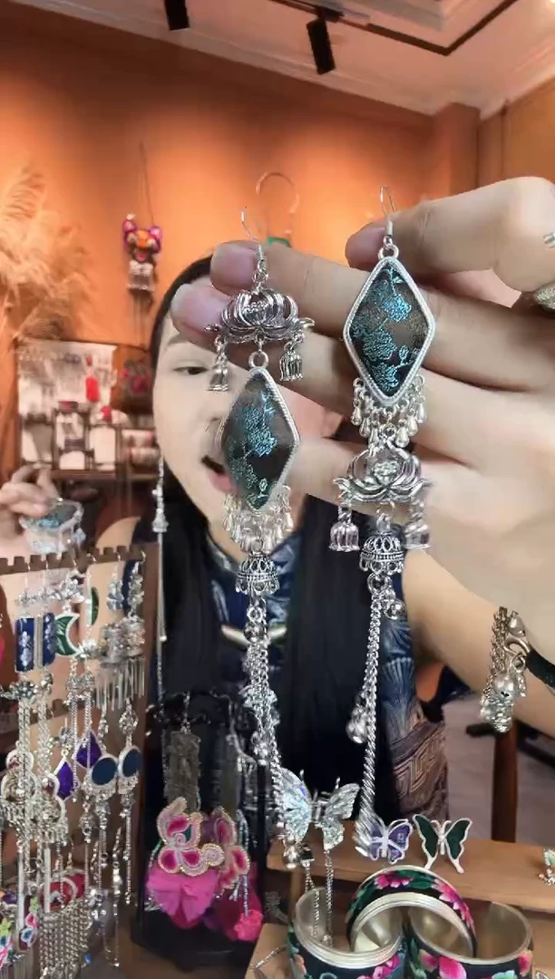刺绣纯手工民族风耳环