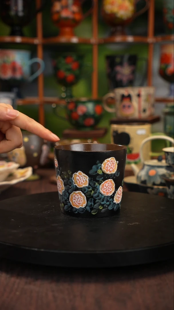 五彩手绘瓷陶紫砂杯