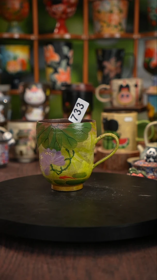 釉下手绘陶瓷紫砂杯