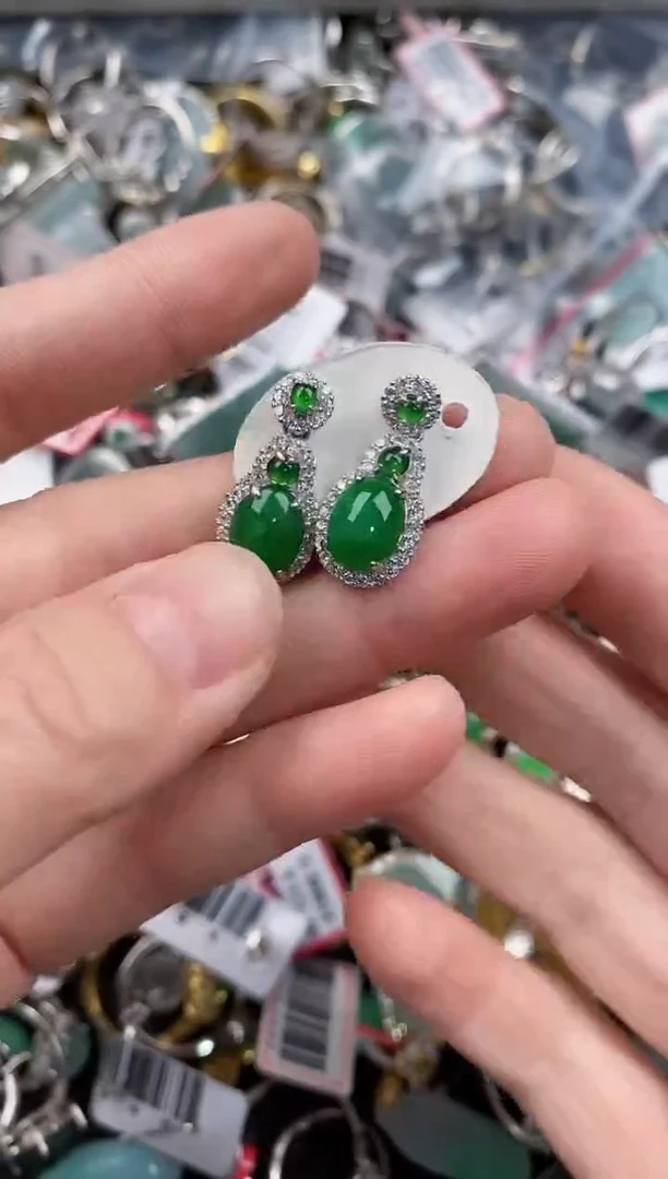 银S925镶嵌戒指翡翠444              2