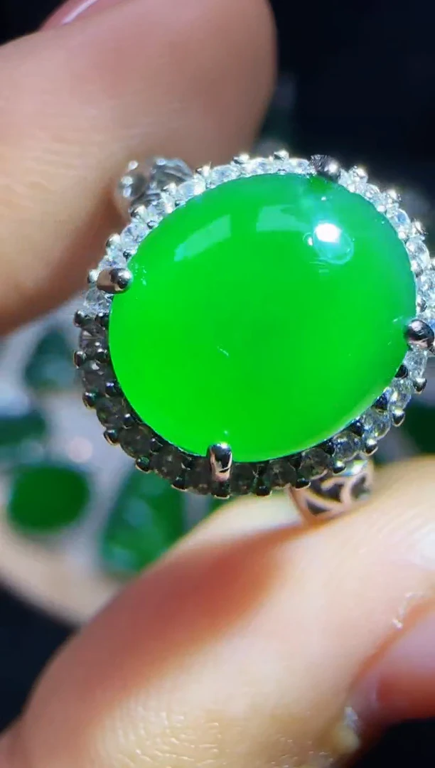 未镶嵌定制翡翠翡翠戒指6