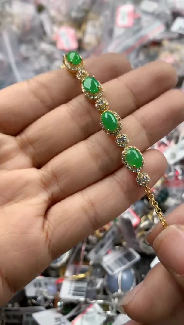 银S925镶嵌戒指翡翠14                6