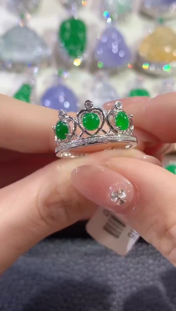 18K金镶嵌戒指翡翠A56翡翠